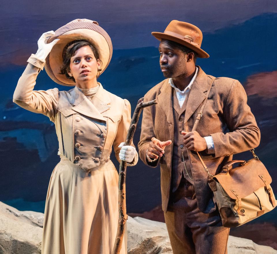 Sara Haider and Joshua Echebiri star in "Partnership," the Mint Theater production now showing off-Broadway at Theater Row.
