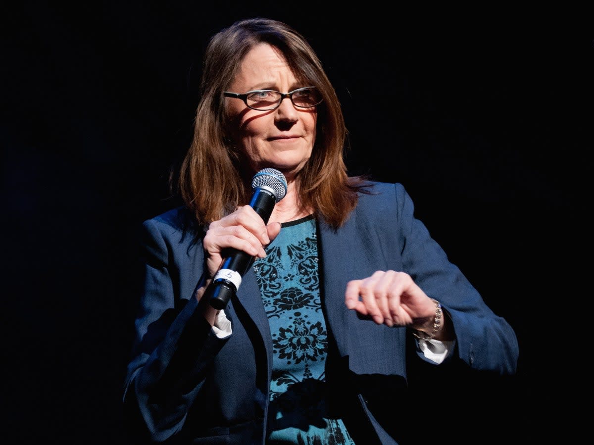 Judy Belushi Pisano attends the official Blues Brothers Revue at the Rialto Theater on March 5, 2012, in Joliet, Illinois (Getty Images)