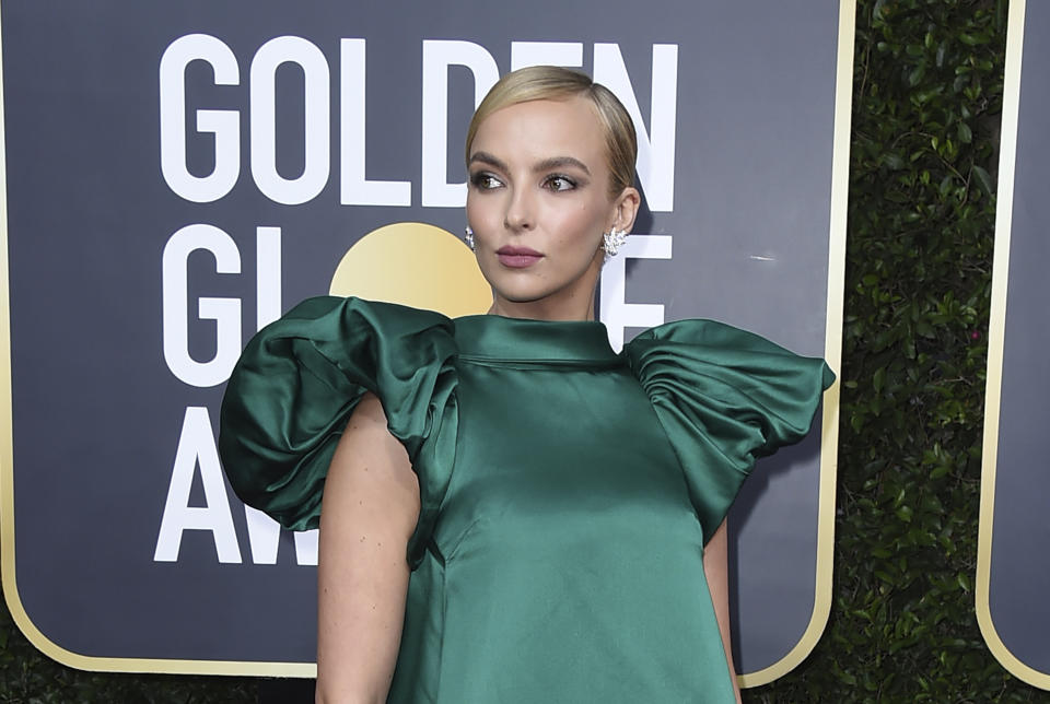 Jodie Comer arrives at the 77th annual Golden Globe Awards at the Beverly Hilton Hotel on Sunday, Jan. 5, 2020, in Beverly Hills, Calif. (Photo by Jordan Strauss/Invision/AP)