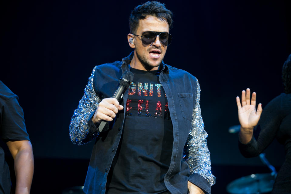 CARDIFF, WALES - OCTOBER 14:  Peter Andre performs on stage at Motorpoint Arena on October 14, 2018 in Cardiff, Wales.  (Photo by Mike Lewis Photography/Redferns)