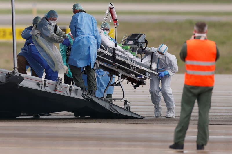 Transfer operation of people infected with coronavirus disease (COVID-19) in Strasbourg