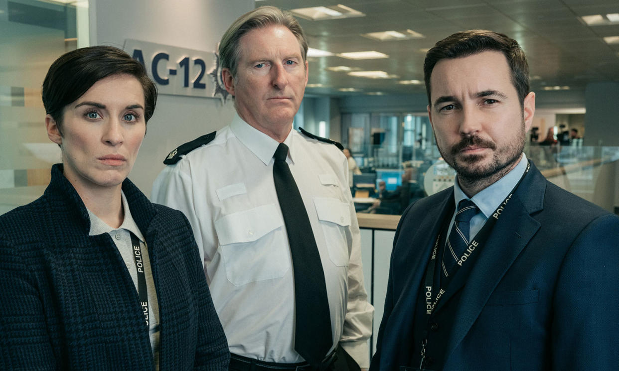 Vicky McClure, Adrian Dunbar and Martin Compston in Line of Duty