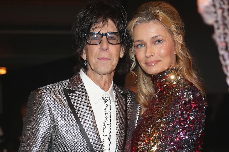 Inductee Ric Ocasek of The Cars and Paulina Porizkova attend 33rd Annual Rock & Roll Hall of Fame Induction Ceremony at Public Auditorium on April 14, 2018 in Cleveland, Ohio.