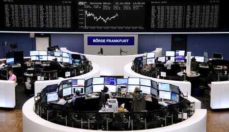 The German share price index DAX graph is pictured at the stock exchange in Frankfurt, Germany, October 22, 2018. REUTERS/Staff