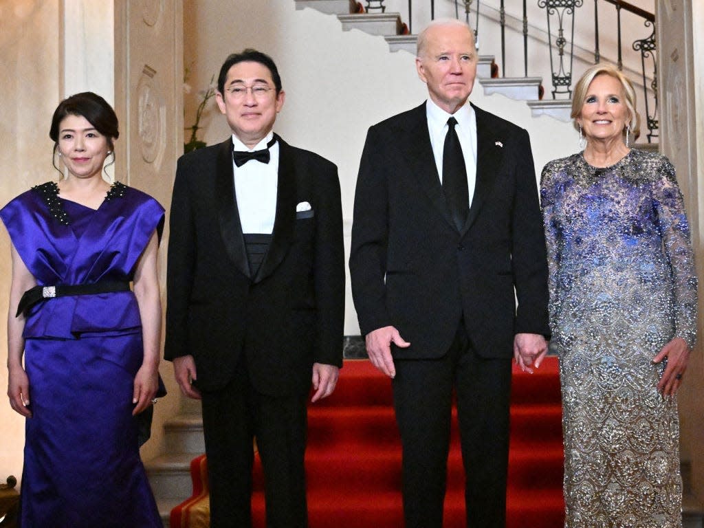 Joe Biden and Jill Biden at a White House state dinner for Japan