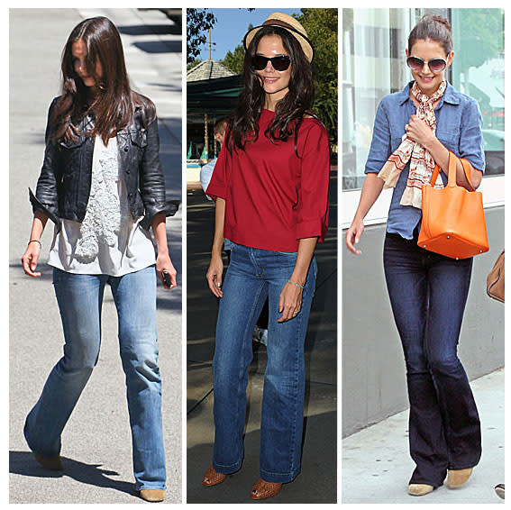 One Piece, Five Ways: Katie Holmes Does Wide-Leg Denim