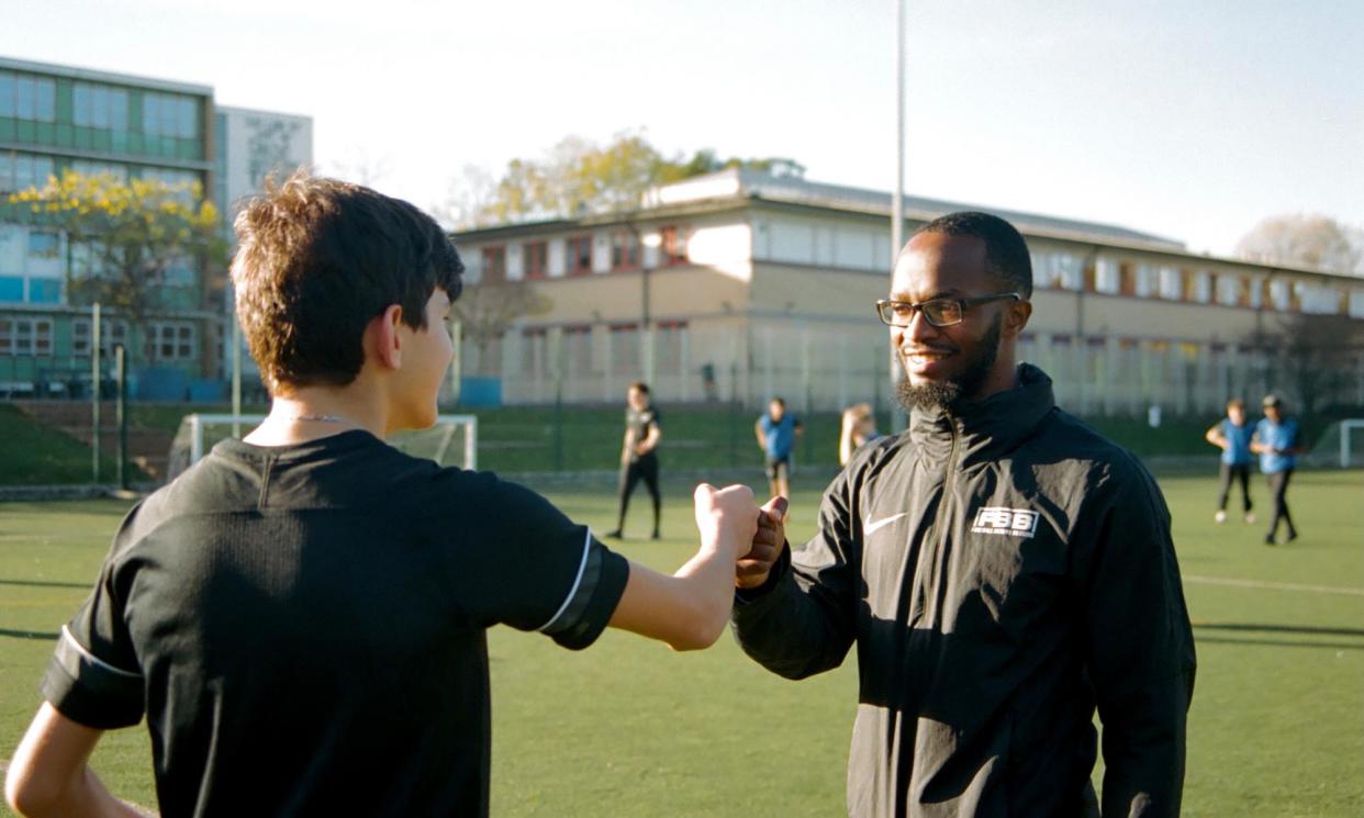 <span>The charity behind the approach, Football Beyond Borders, sends mentors into schools to act as trusted adults for children</span><span>Photograph: none</span>