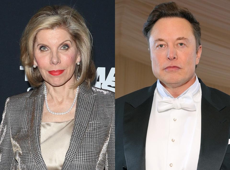 Christine Baranski and Elon Musk