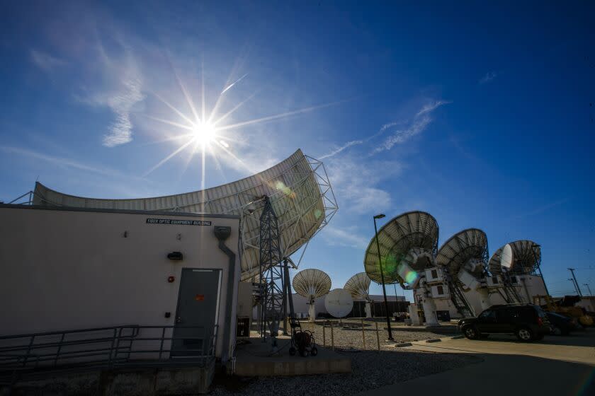 CULVER CITY, CALIF. -- FRIDAY, JANUARY 31, 2020: A view of DirecTV satellite dishes at AT&T Los Angeles Broadcast Center in Culver City, Calif., on Jan. 31, 2020. The satellite TV business is owned by AT&T.(Allen J. Schaben / Los Angeles Times)