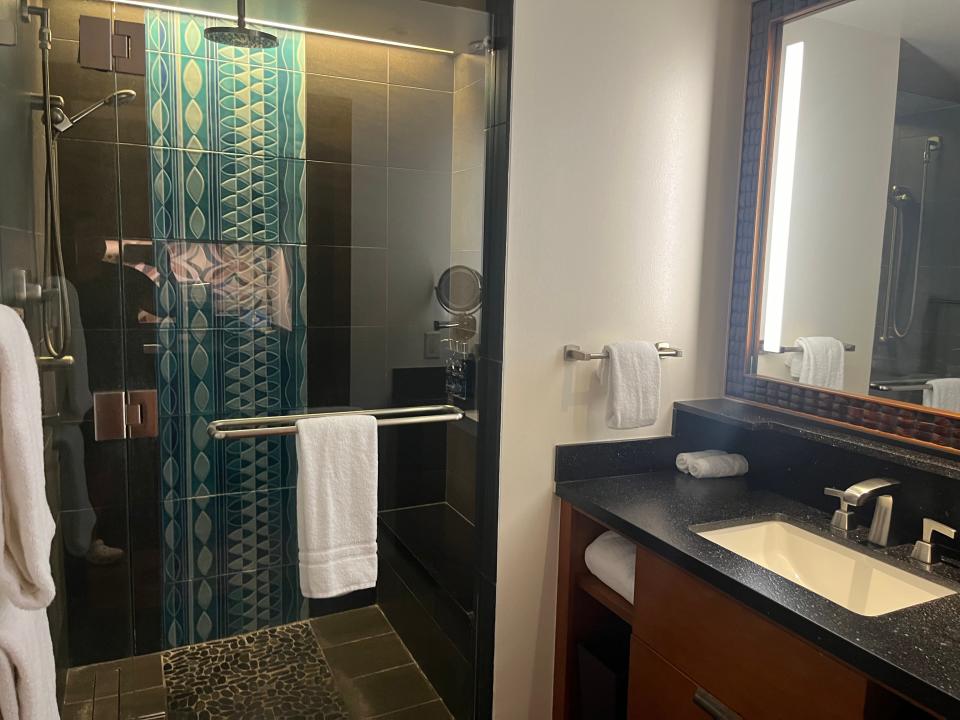 shower in a polynesian resort villa