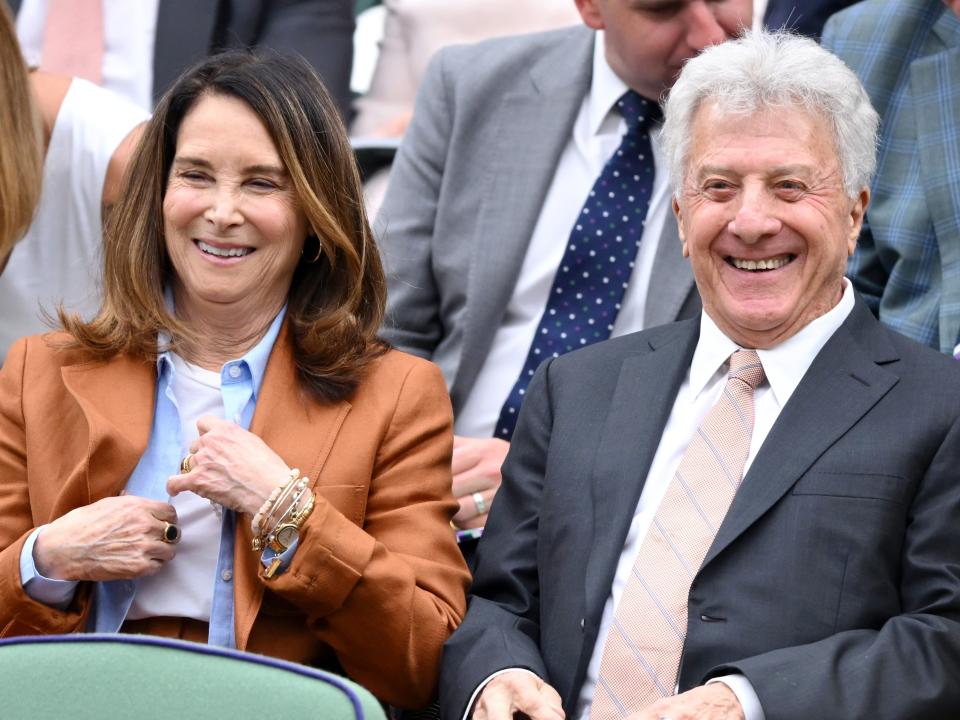 Lisa Hoffman and Dustin Hoffman at day five of Wimbledon.