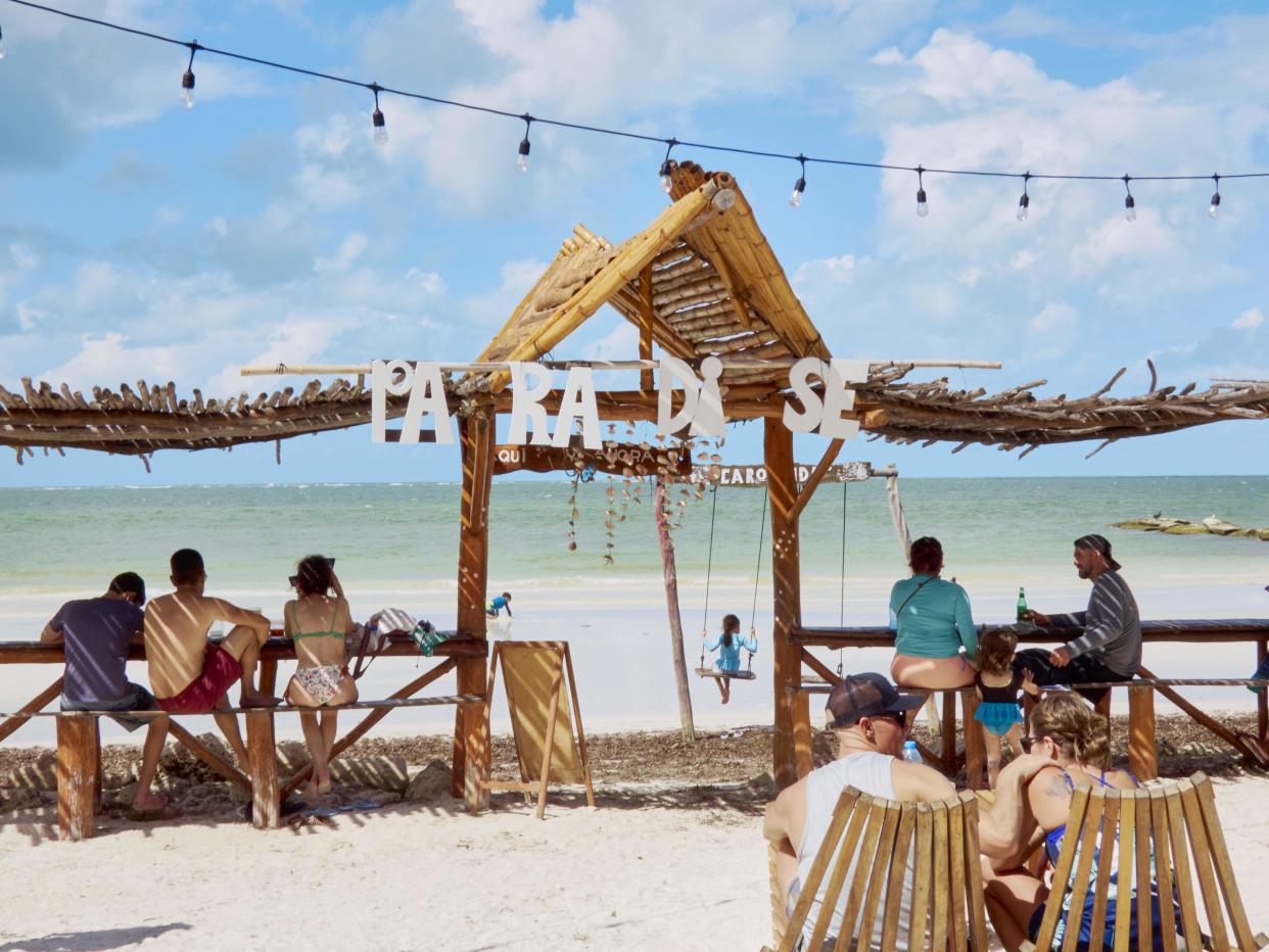 A beach club in Cancun, Mexico