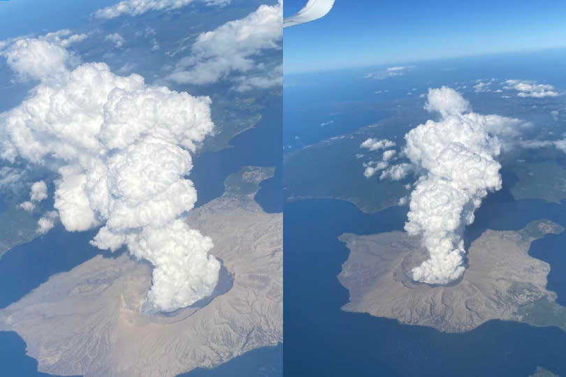 菲律賓塔爾火山今日早上噴發。（圖／翻攝自推特@PhilippineStar）