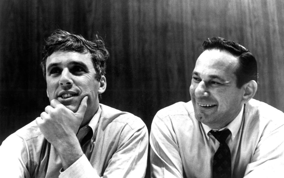 Bacharach with Hal David in the mid-1960s - Everett/Alamy