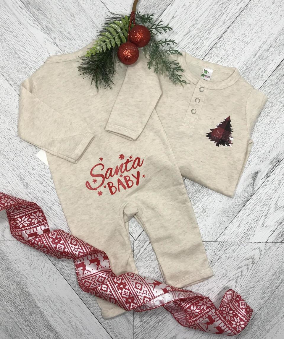  Santa Baby, Baby Pajamas - available on Etsy. 