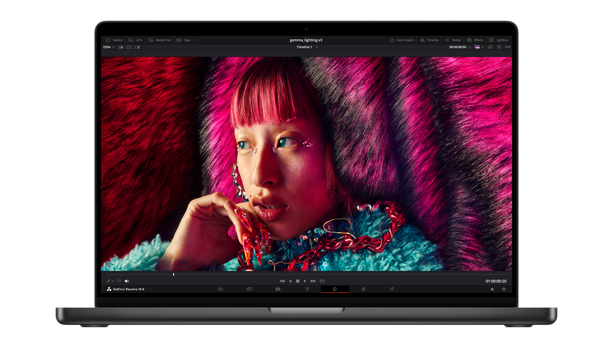 The new M3 MacBook Pro in funky space black (Apple PR)