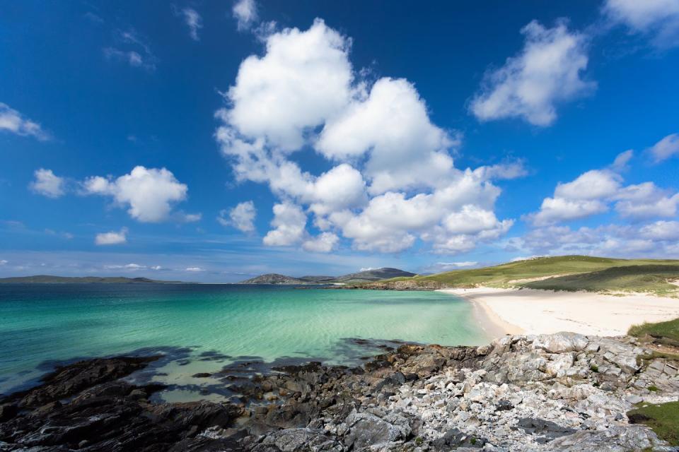 <p>Visit Luskentyre out of season and you might be lucky enough to have this bright-white sandy beach all to yourself. A short drive north of Scarista, it's one of Harris’s biggest beaches, attracting seaside lovers to relax on the sand and soak up the Caribbean-like views.</p><p><a class="link " href="https://www.wildernessscotland.com/blog/luskentyre-beach-harris-slice-heaven/" rel="nofollow noopener" target="_blank" data-ylk="slk:MORE INFO;elm:context_link;itc:0;sec:content-canvas">MORE INFO</a></p><p><strong>Where to stay: </strong><a href="https://www.booking.com/hotel/gb/kirklea-island-suites.en-gb.html?aid=2070935&label=sandy-beaches" rel="nofollow noopener" target="_blank" data-ylk="slk:Kirklea Island Suites;elm:context_link;itc:0;sec:content-canvas" class="link ">Kirklea Island Suites</a> is situated in Tarbert and offers self-contained units each featuring a patio, seating area, kitchen and coffee machine. Don't fancy cooking? There's an on-site restaurant that serves all three meals, too. </p><p><a class="link " href="https://www.booking.com/hotel/gb/kirklea-island-suites.en-gb.html?aid=2070935&label=sandy-beaches" rel="nofollow noopener" target="_blank" data-ylk="slk:CHECK PRICES;elm:context_link;itc:0;sec:content-canvas">CHECK PRICES</a></p>