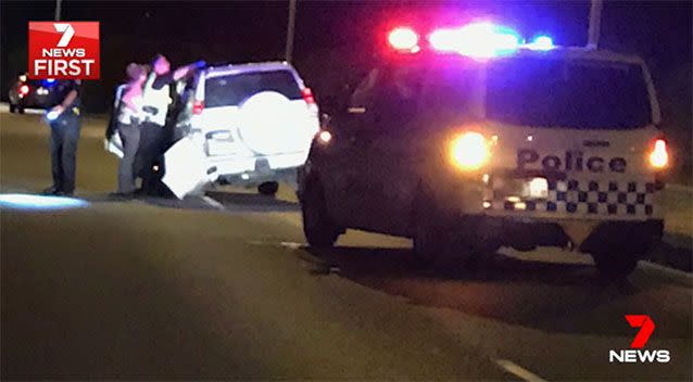 Police intercepted the vehicle at Oxenford on the Gold Coast, five hours after their crime spree began. Photo: 7 News