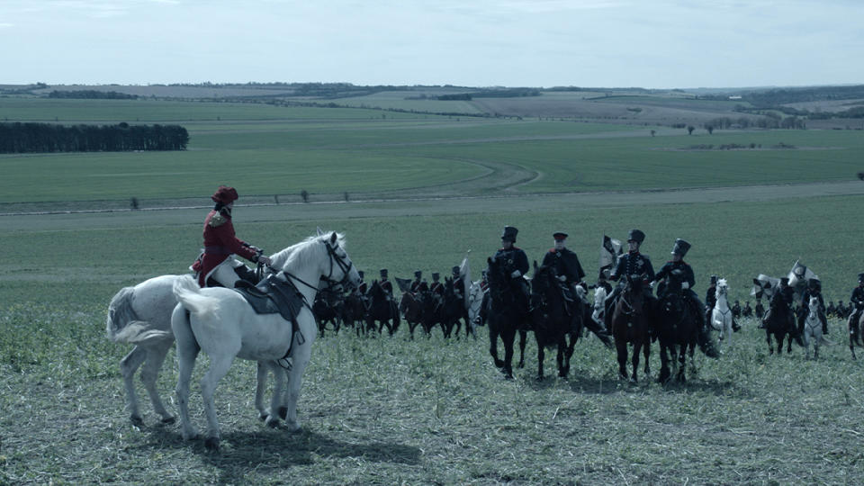 Napoleon VFX; a man on a horse looks over a battlefield