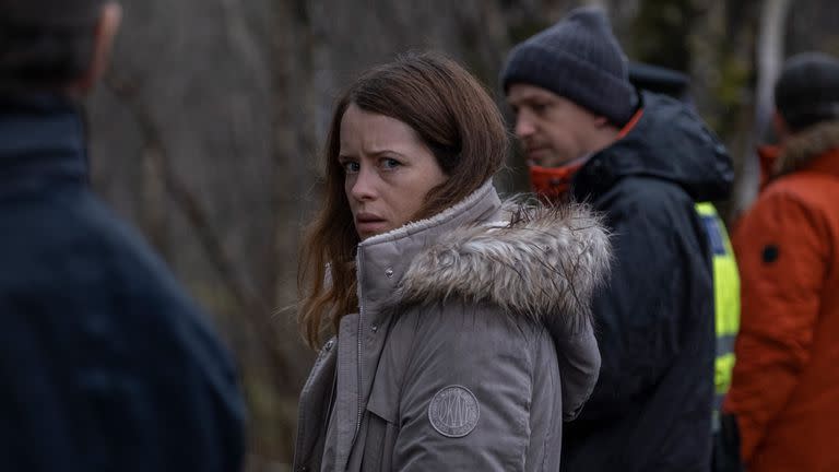 Joan (Claire Foy) es la madre del pequeño Ethan, desaparecido en los bosques de Escocia en Mi hijo