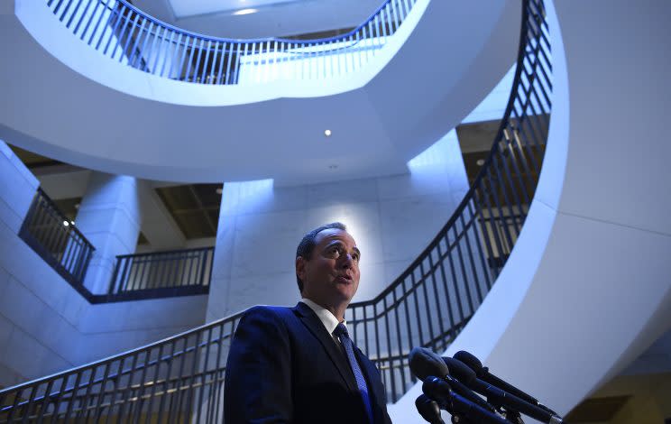 Rep. Adam Schiff, D-Calif., speaks to reporters on Capitol Hill. (Photo: Susan Walsh/Associated Press)