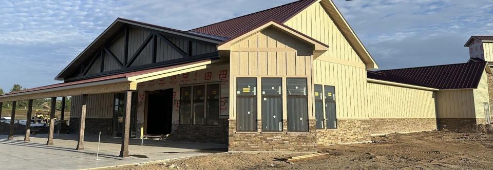 Crews are nearing the completion of the welcome center for the Alpen Bluffs Outdoors Resort off of M-32 in Gaylord.