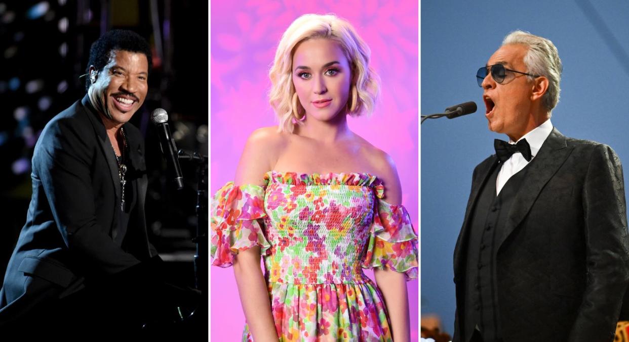 Lionel Richie, Katy Perry and Andrea Bocelli have been announced as some of the performers for King Charles's coronation concert. (Getty Images)