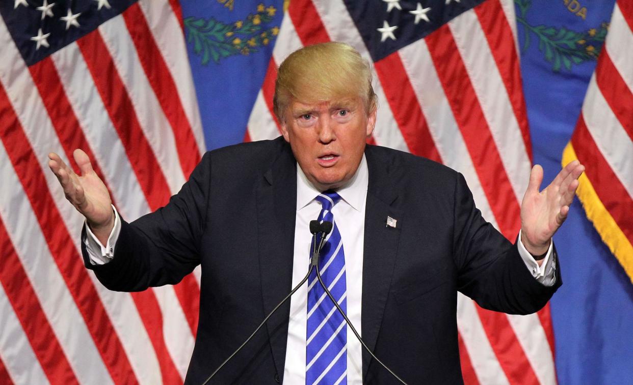 Donald Trump speaks during a campaign rally in Las Vegas: Isaac Brekken/Getty Images