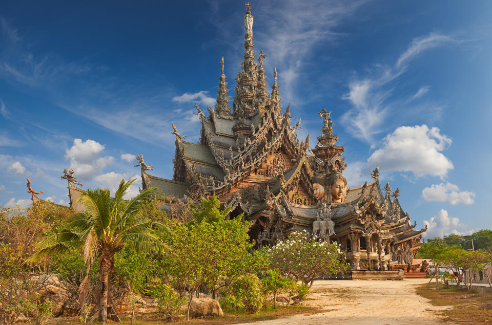 Thailand's Sanctuary of Truth is an <a href="https://www.renown-travel.com/daytripspattaya/sanctuaryoftruth.html" target="_blank">all-wood building</a> filled with sculptures based on traditional Buddhist and Hindu motifs.&nbsp;It is covered in intricate wood carvings, meant to depict complex ideas about ancient thought, human responsibility, and the cycle of life.