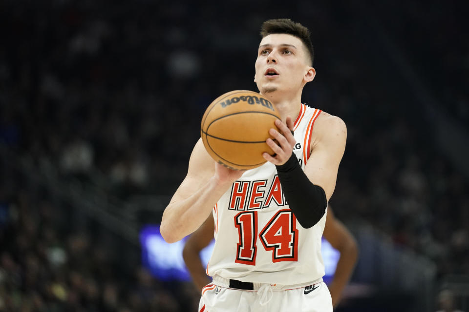 Tyler Herro。（AP Photo/Aaron Gash）