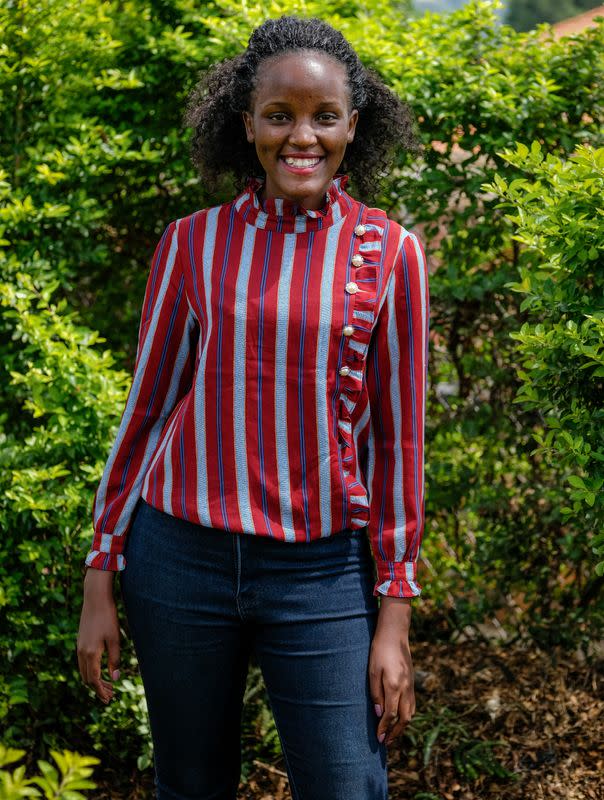 Ugandan climate change activist Vanessa Nakate, poses for a portrait photo at her home in Kampala