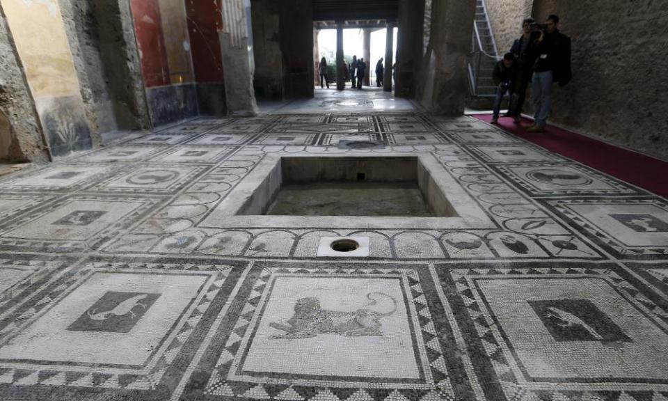 A restored domus at the archaeological site of Pompeii.