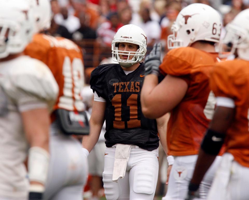 Texas quarterback G.J. Kinne signed with the Longhorns in 2007, but ended up transferring to Tulsa after getting lost on the UT depth chart behind Colt McCoy.