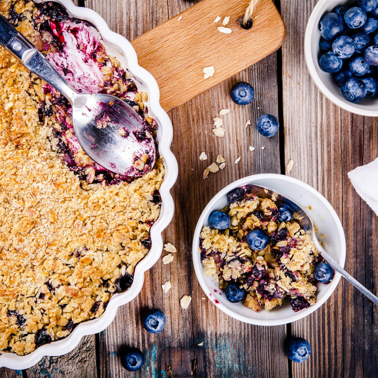 homemade blueberry crumble