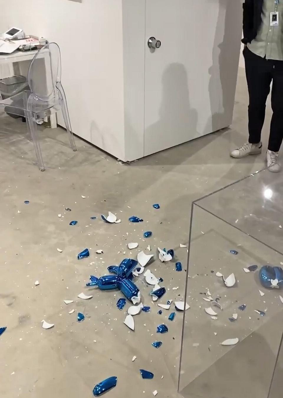 Woman Shatters Iconic Jeff Koons Dog Balloon Glass Sculpture Worth $42,000