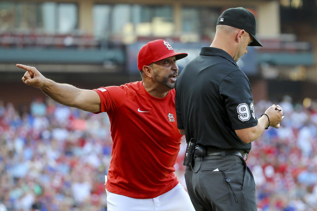 Cubs' Happ hits Cardinals catcher Contreras in head with follow-through,  then gets hit by pitch