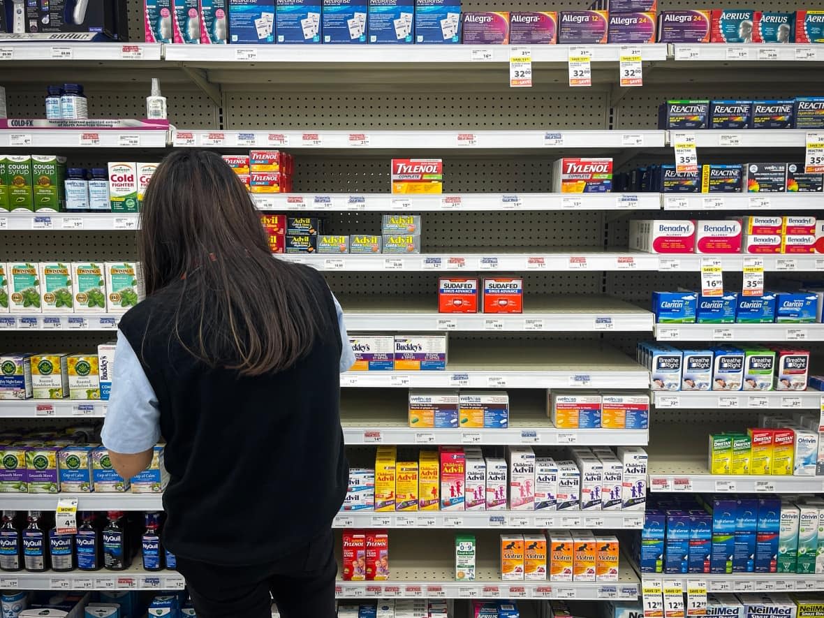 Some children's medications, including liquid Tylenol, are hard to come by in New Brunswick because of a national shortage. (Ben Nelms/CBC - image credit)