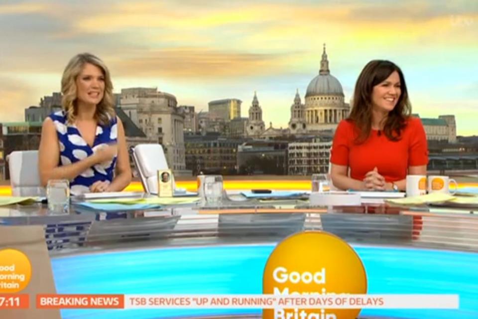 Gone: Susanna Reid and Charlotte Hawkins are left alone (ITV)