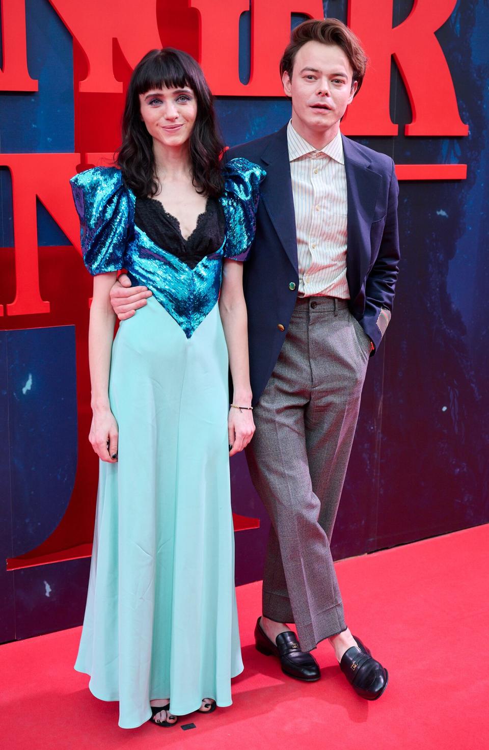 Natalia Dyer and Charlie Heaton attend the 'Stranger Things' season 4 premiere in Madrid, Spain