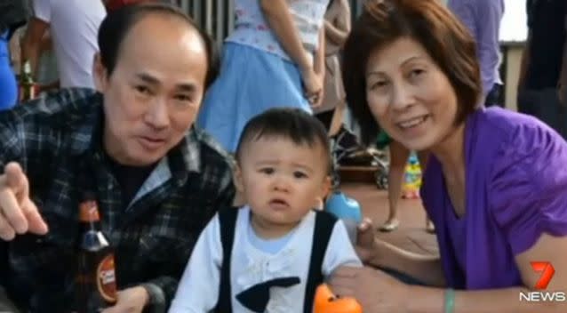 Brian Mach, his wife and their grandson before the shocking crime. Photo: 7 News
