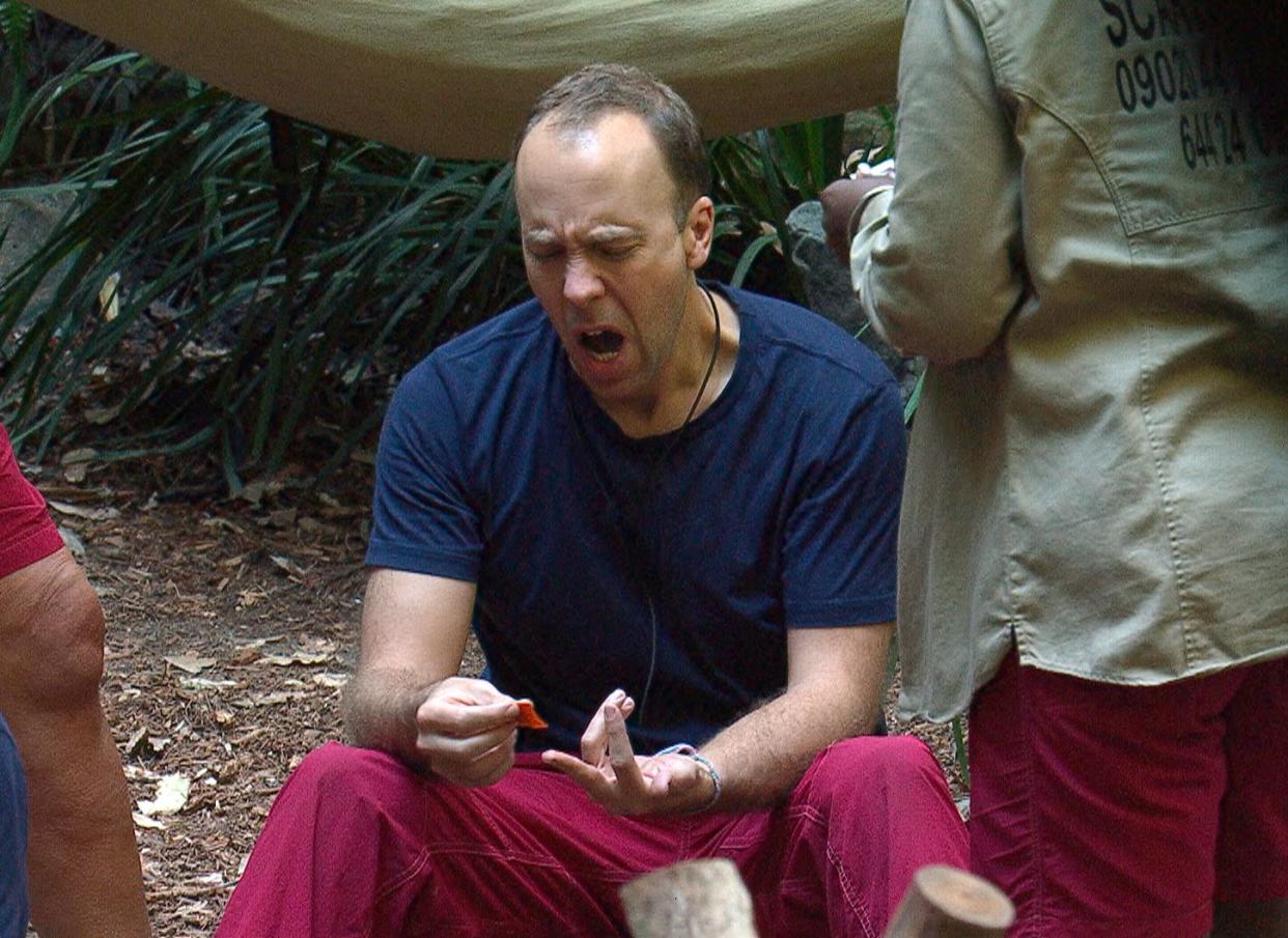 Matt Hancock was stung by a scorpion on 'I'm a Celebrity... Get Me Out of Here!' (ITV/Shutterstock)