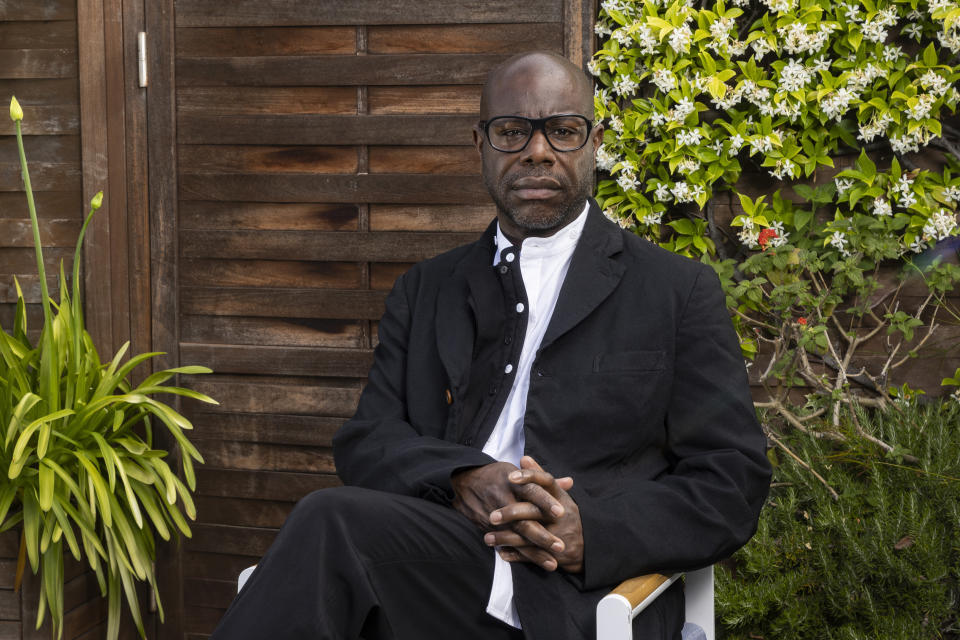 Director Steve McQueen poses for portrait photographs for the film 'Occupied City' at the 76th international film festival, Cannes, southern France, Wednesday, May 17, 2023. (Photo by Joel C Ryan/Invision/AP)