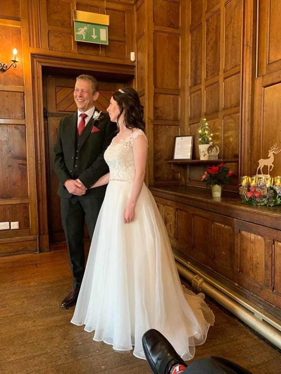 Christine Palfrey and Barry Weeks on their wedding day (Collect/PA Real Life)