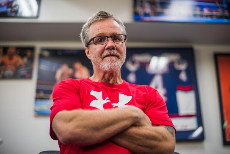 Freddie Roach, pictured here in Hollywood on February 17, 2015, has had a long career as a cornerman training some of the world's greatest boxers