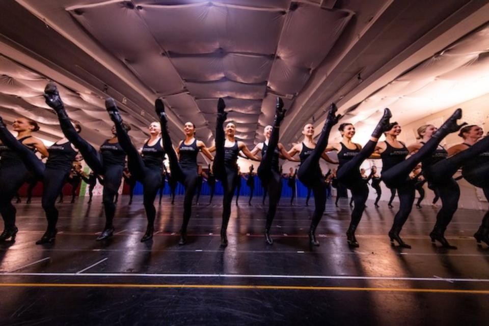 The Rockettes during rehearsal. In one day when they have four shows, they can do 650 kicks. <p>Courtesy of MSG Entertainment</p>