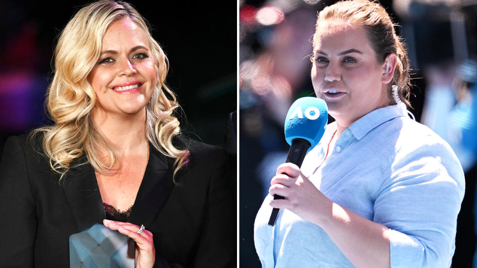 Taryn Brumfitt, pictured here alongside Jelena Dokic.