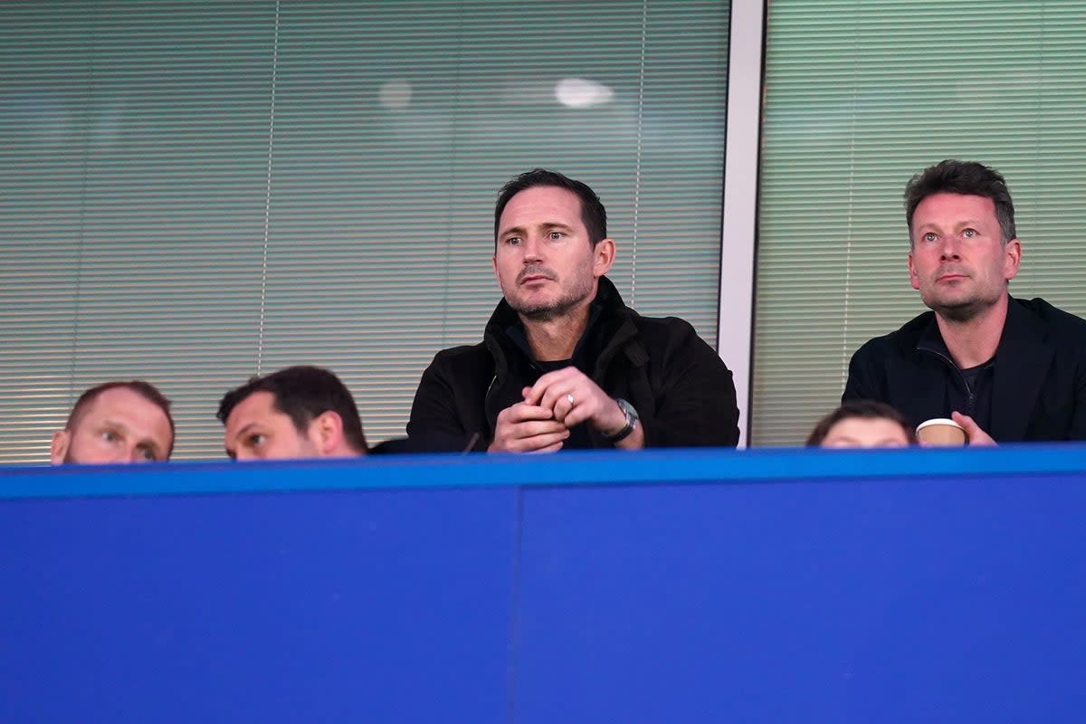 Frank Lampard in the stands during the Premier League match at Stamford Bridge (Adam Davy/PA) (PA Wire)