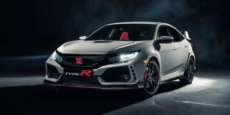 <p>An aggressively-styled, front-drive, and turbocharged, this hot hatch still comes with three pedals. And it's finally <a rel="nofollow noopener" href="http://www.roadandtrack.com/car-shows/geneva-auto-show/news/a32827/2017-honda-civic-type-r-production-spec/" target="_blank" data-ylk="slk:coming to America;elm:context_link;itc:0;sec:content-canvas" class="link ">coming to America</a>. </p>