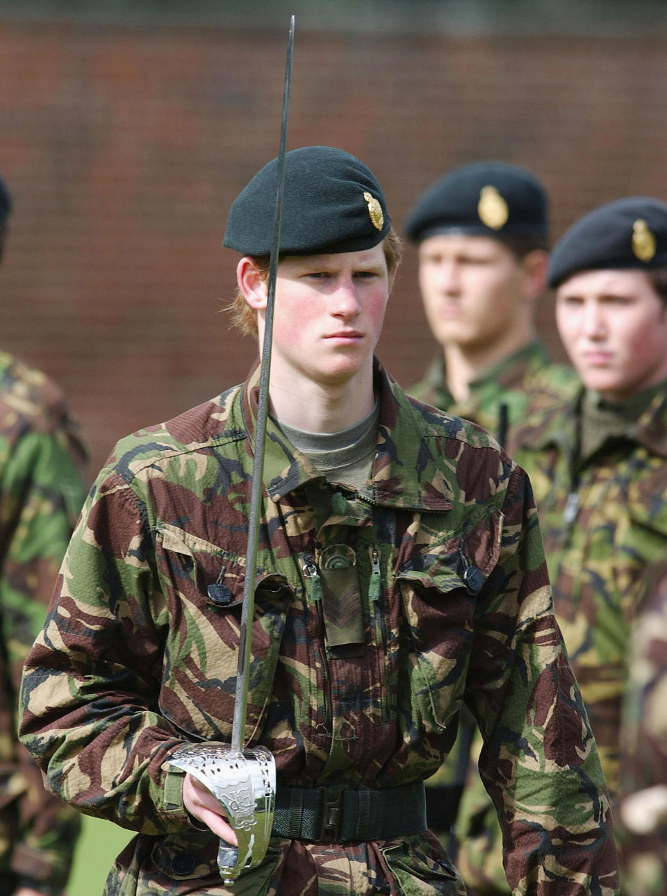 Prince Harry takes part in rehearsals on May 12, 2003, at Eton.