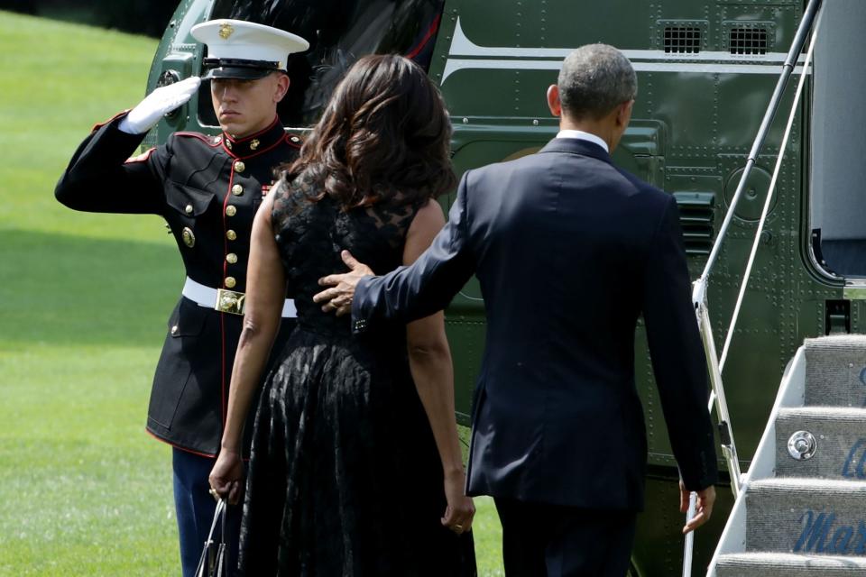 President Obama speaks at memorial for slain Dallas police